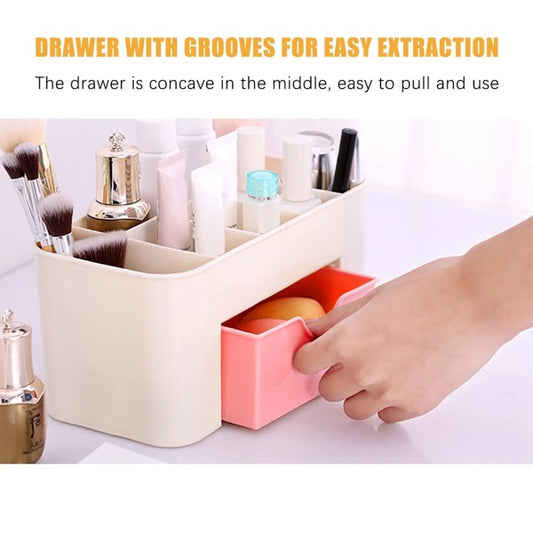 Portable Desktop Storage Box Plastic Scissors Organizer Jewelry Nail Polish Pen Makeup Brushes Kit Container Tool