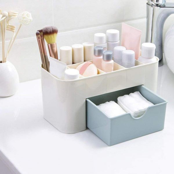 Portable Desktop Storage Box Plastic Scissors Organizer Jewelry Nail Polish Pen Makeup Brushes Kit Container Tool