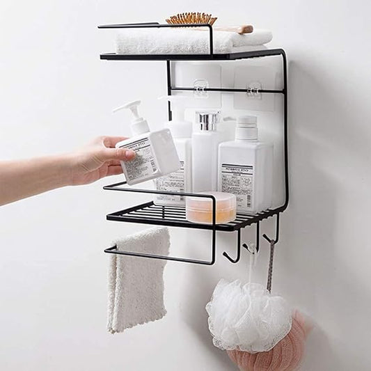 Multipurpose Double Layer Wall Mounted Shelf Rack for Bathroom & Kitchen