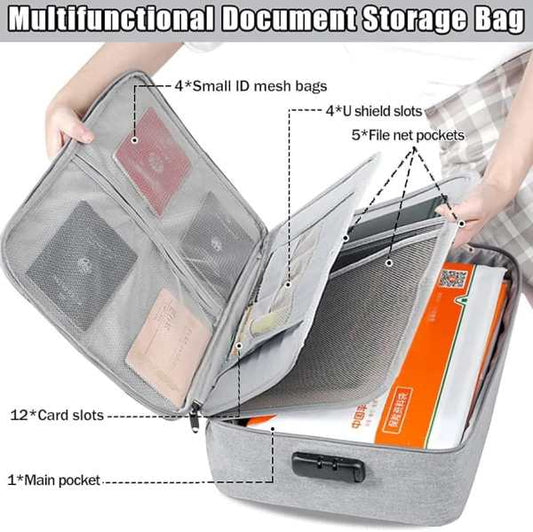 SAFE DOCUMENT BAG WITH LOCK/MULTILAYER FILE STORAGE BOX