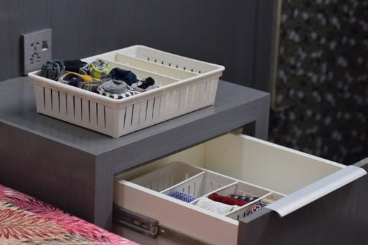 Socks And Ties Organizer Basket With Adjustable Partitions