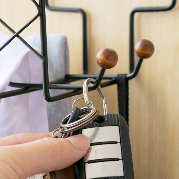 Wall Mounted Motorcycle Helmet & Gear Holder – 4-Hook Multipurpose Rack