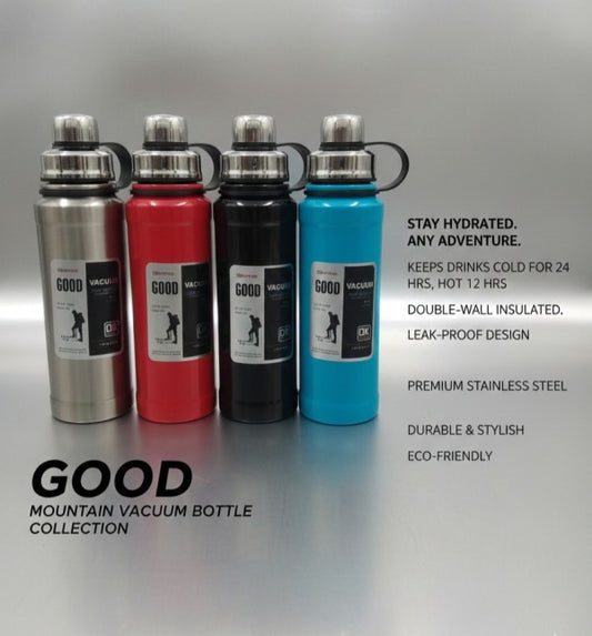 "GOOD" Vacuum Insulated Stainless Steel Water Bottle - Leak-Proof Outdoor Flask