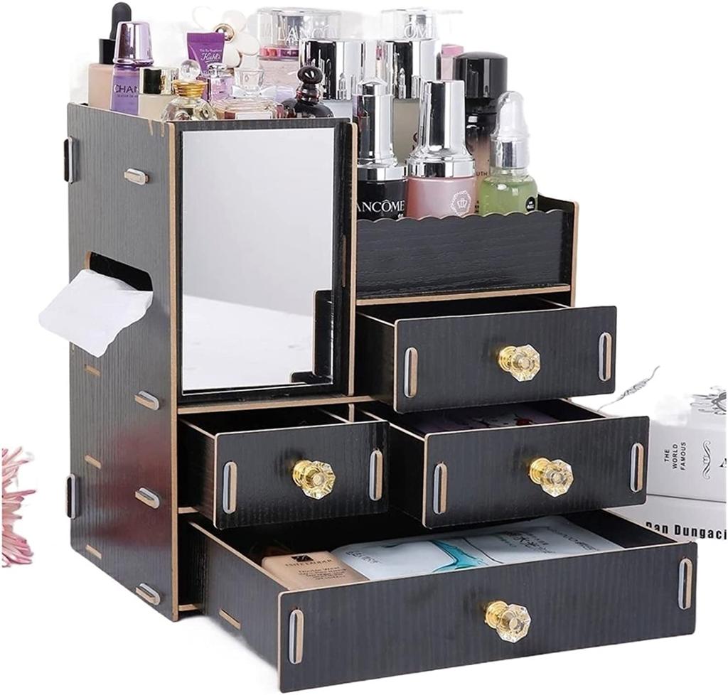 3 Layer Attachable Wooden Cosmetic Organizer For Makeup Jewellery Lipsticks