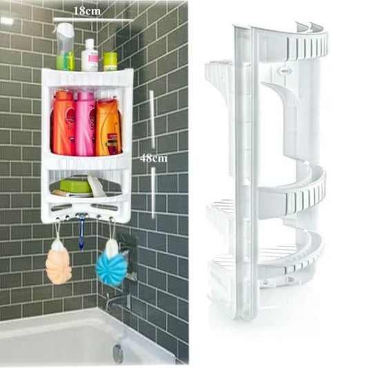 3 Tier Plastic Corner Shelf Organizer Cabinet Bathroom Kitchen Sundries Storage Rack