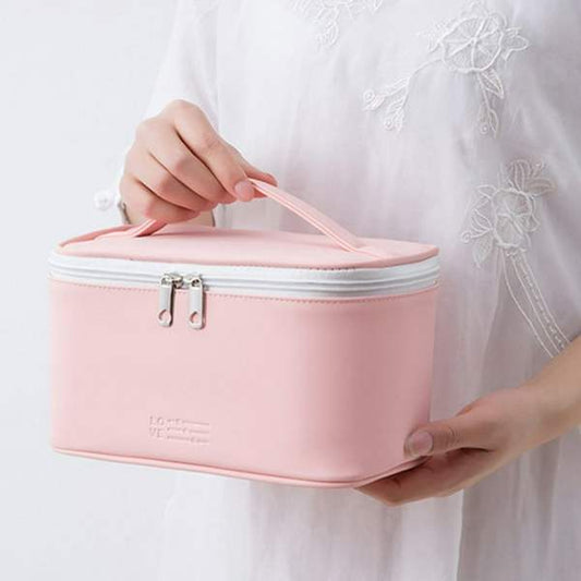 Portable Cosmetic Organizer with Integrated Makeup Brush Holder