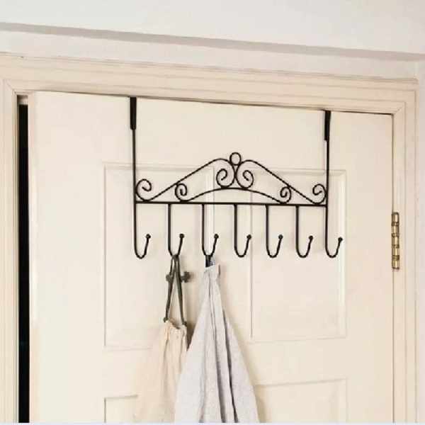 Over-The-Door Metal Hanging Hook Rack