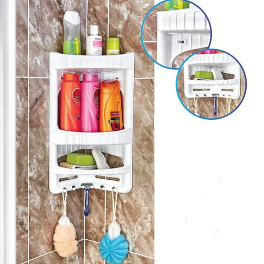 3 Tier Plastic Corner Shelf Organizer Cabinet Bathroom Kitchen Sundries Storage Rack