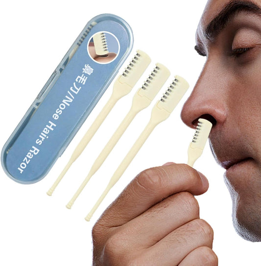 (PACK OF 3) Manual Nose Hair Remover - Double Head Nose Cutting - Nose Hair Picker to Remove Unwanted Hair, for Business Trip, Casual, Parties, Dating and Travel
