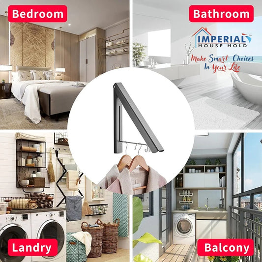 Imperial Retractable Wall-Mounted Cloth Rack – Space-Saving Drying Solution
