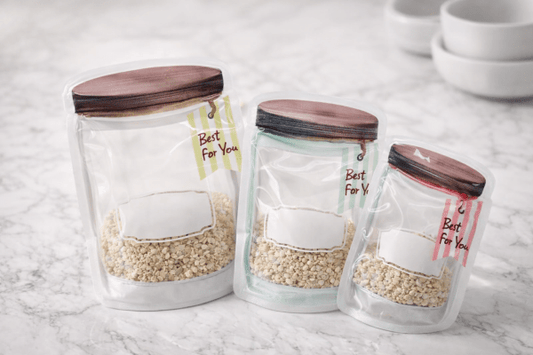 Reusable Mason Jar Storage Bags – Zip lock Snack Bags for Food Storage (Set of 3)