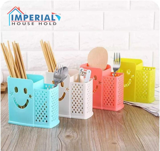 Happy Face Cutlery &amp; Stationery Holder – Smiley Design Organizer