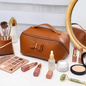 Leather Cosmetic &amp; Makeup Organizer Bag with Bow