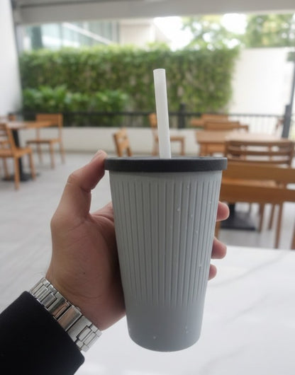 Ice Cream Juice Cup With Straw