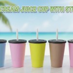 Ice Cream Juice Cup With Straw