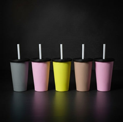 Ice Cream Juice Cup With Straw