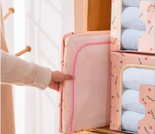 Rectangular Foldable Fabric Organizer Bag with Steel Frame – 66L