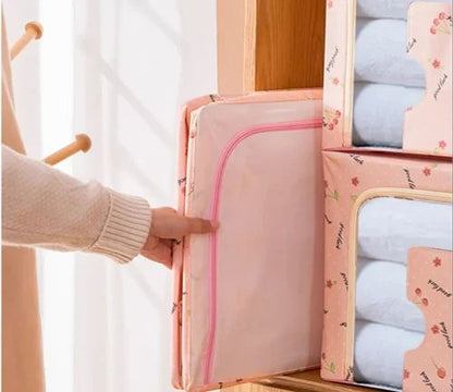 Rectangular Foldable Fabric Organizer Bag with Steel Frame – 66L