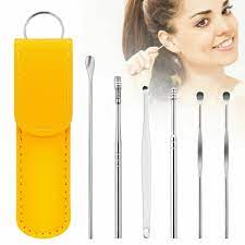 6PCS/Pack Reusable Ear Pick Set Stainless Steel Ear Cleaner Wax Removal Tool Kit Health Care Cleaning Ear Kit For Adults Kids
